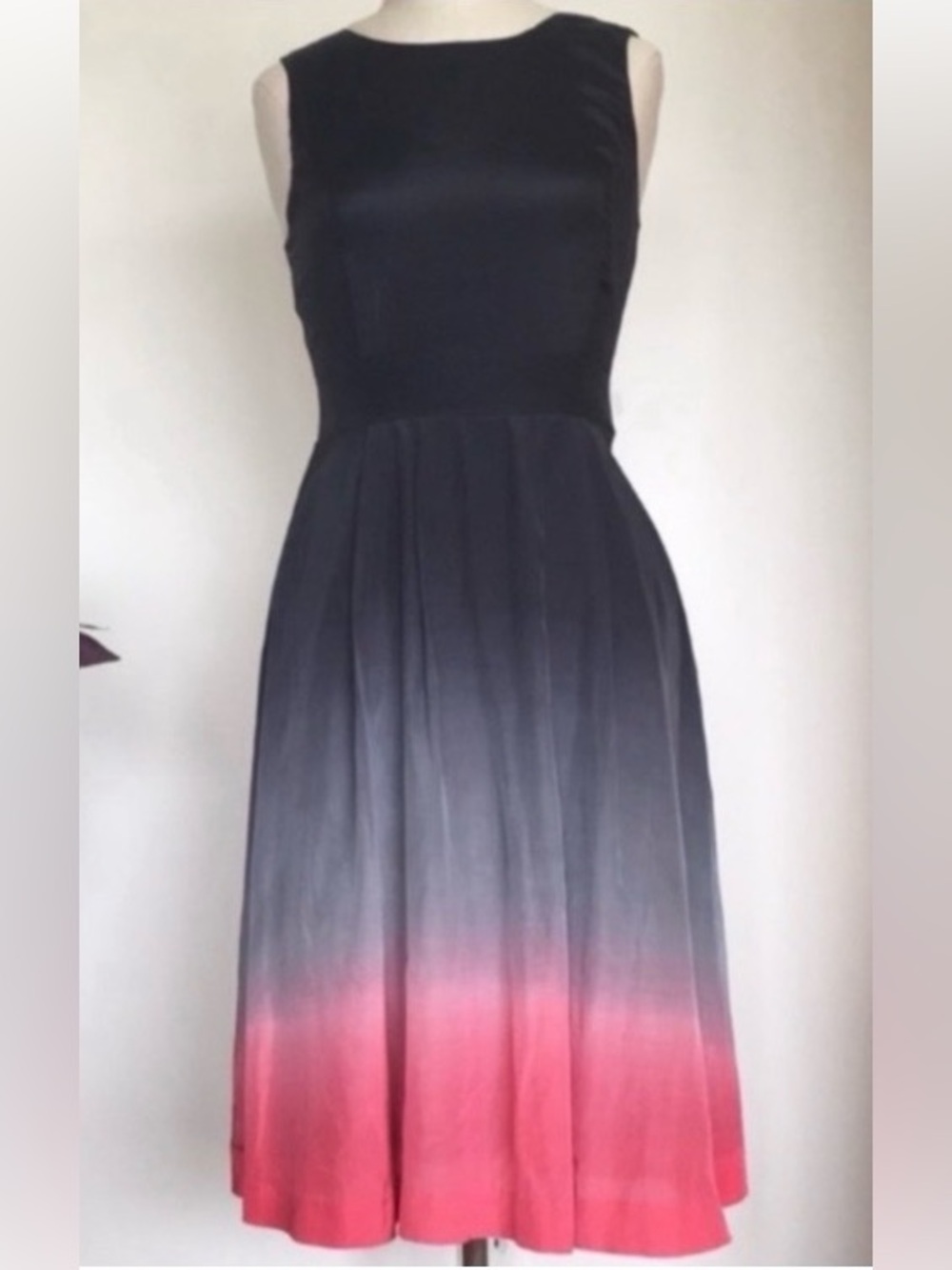 Y2K Ombre silk cotton sleeveless dress, black and pink, S - Picture 1 of 8